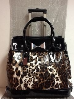 Carry on Travel bag Luggage Wheels Leopard Handbag Fashion Fancy