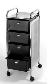 Pibbs D27 4 Drawer Storage Cart Wheels Stainless Steel Top Sides