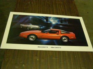 1984 Chevrolet Corvette Coupe Dealership Display Picture Cardboard