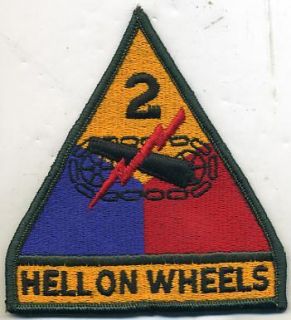 US Army 2nd Armoured Hell on Wheels Patch New
