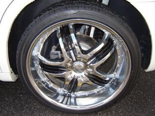 24 inch Rims and Tires Wheels Rockstarr 410 Chrome Jeep Commander F150