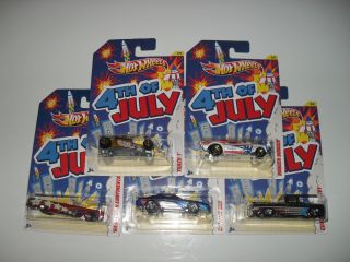 Lot of All 5 New 4th of July 2012 Hot Wheels