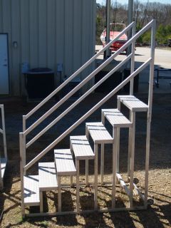 Aluminum Stairs with Handrail Wheels for Showroom or Exterior Display