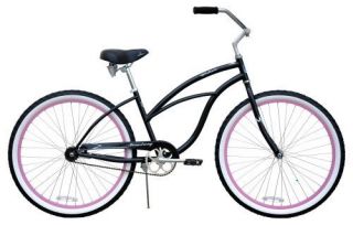 Cruiser Bicycle Bike Lady Firmstrong Urban Black w Pink Rims