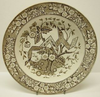 Antique WEDGWOOD Aesthetic Staffordshire Brown Transferware BEATRICE