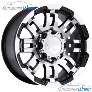  Vision Warrior 8x165 1 8x6 5 6mm Black Machined Wheels Rims Inch 16