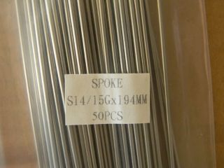 Double Butted 14g BMX Bike Spokes 50 Count 194mm Swiss Stainless 14 15