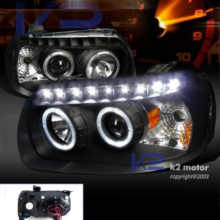 2005 2007 ESCAPE BLACK DUAL HALO PROJECTOR HEADLIGHTS LAMPS SMD LED