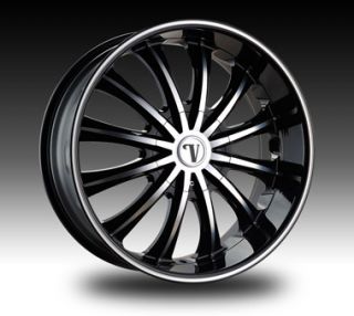VW15 Dub Wheel Set Black Rims 24x8 5 VW15 Rim Chevy Tahoe Yukon