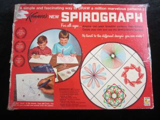 Vintage Kenners New Spirograph Red Tray Wheels Rings Racks