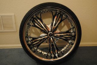 22 x 9 5 Diablo Angel Chrome Wheel Rim Low Pro Tire Package BMW 5 6 7