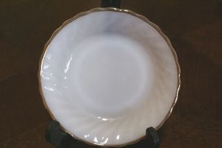 Anchor Hocking White Swirl Gold Rim Salad Plate Dishes Dish Or