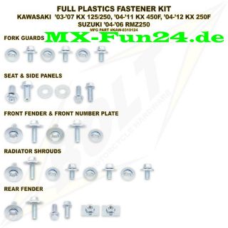 Kit Verkleidung Plastik Kawasaki KX 125 250, KXF 450, KXF 250, RMZ 250