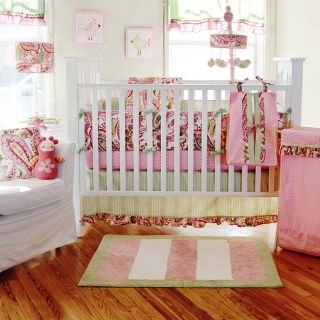 My Baby Sam Paisley Splash In Pink 4 piece Crib Bedding Set