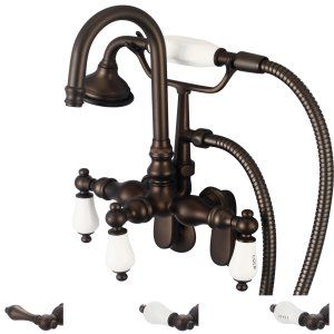 Water Creation F6 0011 03 CL Vintage Classic Adjustable Spread Wall Mount Tub Fa