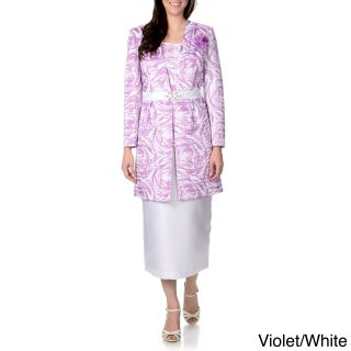 Giovanna Signature Womens 3 piece Long Jacket Skirt Suit