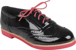 Womens Journee Collection Round Toe Lace up Oxford   Black/Red Casual Shoes