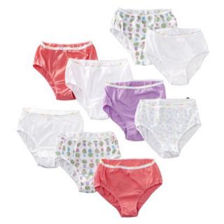 Girls Hanes Butterfly Floral 9 pack Brief Underwear 12