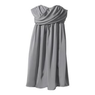 TEVOLIO Womens Satin Strapless Dress   Cement Gray   4