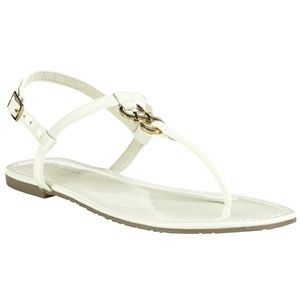 Cole Haan Womens Ally Sandal Ivory Patent Sandals   D41675