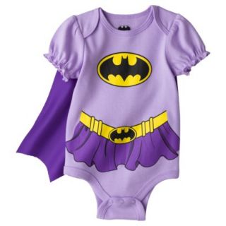 Batgirl Newborn Infant Girls Bodysuit w/ Cape   Purple Newborn