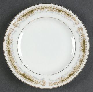 Signature Queen Anne Bread & Butter Plate, Fine China Dinnerware   Tan Scrolls,