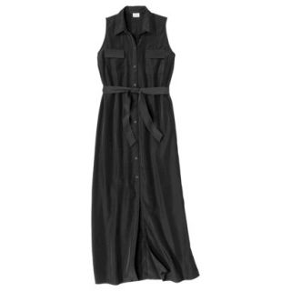 Mossimo Petites Sleeveless Maxi Shirt Dress   Black XSP