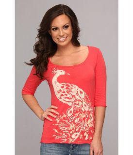 Lucky Brand Peacock Tee Womens T Shirt (Red)