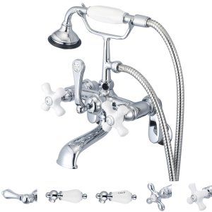 Water Creation F6 0009 01 CL Vintage Classic Adjustable Center Wall Mount Tub Fa