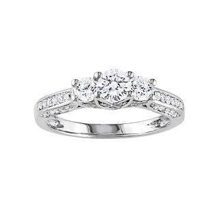 1 CT. T.W. Three Stone Diamond Engagement Ring, White, Womens