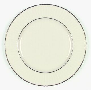 Lenox China Colonnade Platinum Dinner Plate, Fine China Dinnerware   Ribbed Rim,