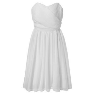 TEVOLIO Womens Plus Size Chiffon Strapless Pleated Dress   Off White   16W