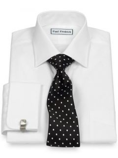 Paul Fredrick Mens 2 Ply Cotton Windsor Spread Collar French Cuff Dress Shirt