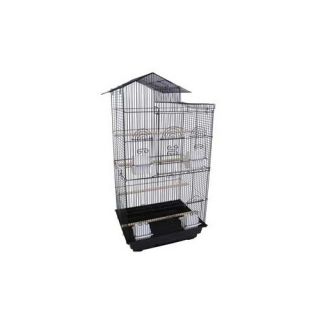 YML Villa Top Small  Bird Cage with 4 Feeder Doors 6894 Color Black