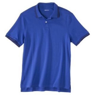 Merona Mens Interlock Polo Shirt   Blue Streak L Tall