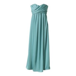 TEVOLIO Womens Satin Strapless Maxi Dress   Blue Ocean   6