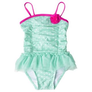 Circo Infant Toddler Girls 1 Piece Tutu Swimsuit   Green 2T