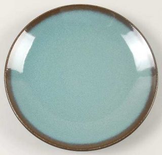 Home Trends Lagoon Salad Plate, Fine China Dinnerware   Turquoise,Brown Edge,Cou