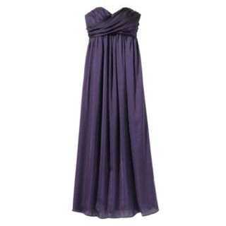 TEVOLIO Womens Satin Strapless Maxi Dress   Shiny Purple   10