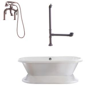 Giagni LW3 ORB Wescott Dual Tub with Plinth, Faucet with Hand Shower, Deck Riser