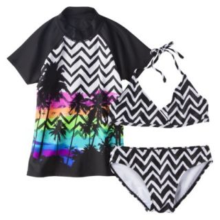 Xhilaration Girls Rashguard Swimsuit Set   XL