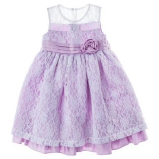 Rosenau Infant Toddler Girls Sleeveless Lace Overlay Dress   Purple 5T