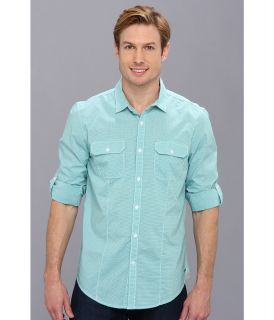 Calvin Klein Jeans Double Pocket Roll Sleeve Shirt Gin Mens Long Sleeve Button Up (Blue)