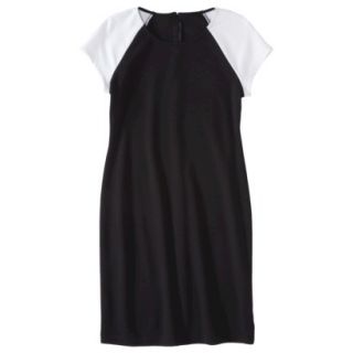 Mossimo Petites Short Sleeve Ponte Dress   Black/White SP