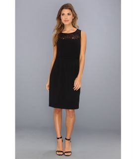 Calvin Klein Lux Sheath w/ Lace Top Dress Womens Dress (Black)