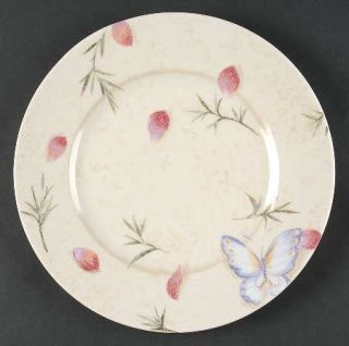 222 Fifth (PTS) American Beauty Dinner Plate, Fine China Dinnerware   Butterflie