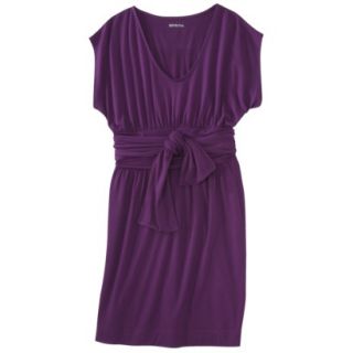 Merona Womens Shirred Dress w/Tie Back   Soho Grape   XS