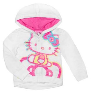 Hello Kitty Infant Toddler Girls ZipUp Hoodie   White 5T