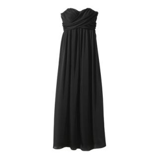 TEVOLIO Womens Plus Size Satin Strapless Maxi Dress   Ebony   18W