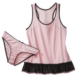 Gilligan & OMalley Womens Knit Baby Doll Set with Panty   Pink/Black M